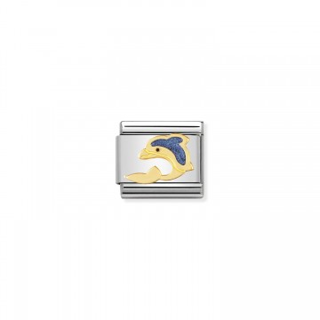 Blauer Delphin Gold - Email