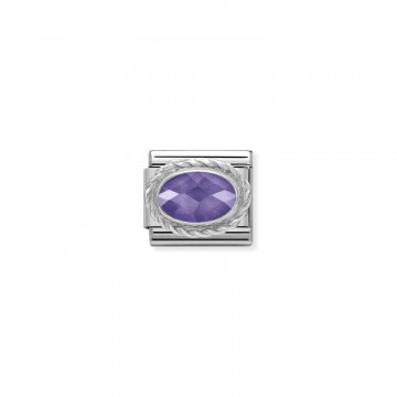 Oval Facetado Morado y...