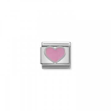 Pink Heart - Silver and Enamel