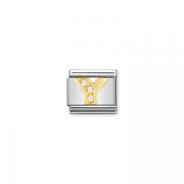 Buchstabe Y - Gelbgold und CZ