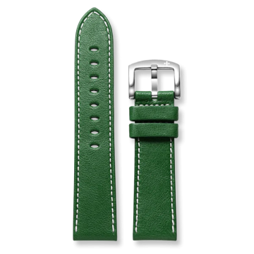 Leather Strap Green 22mm
